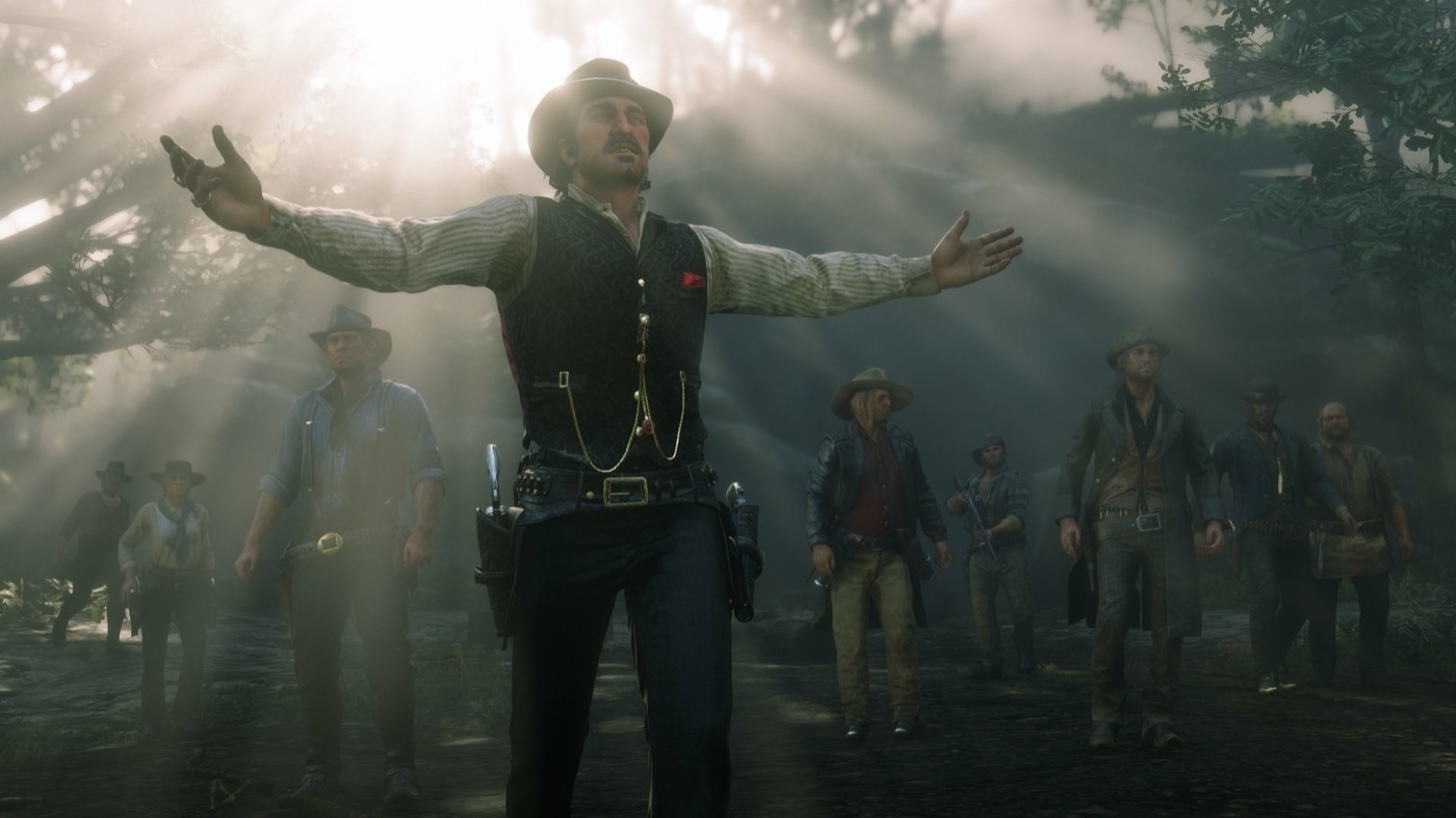 Dutch van der Linde addresses the Van der Linde gang in the forest