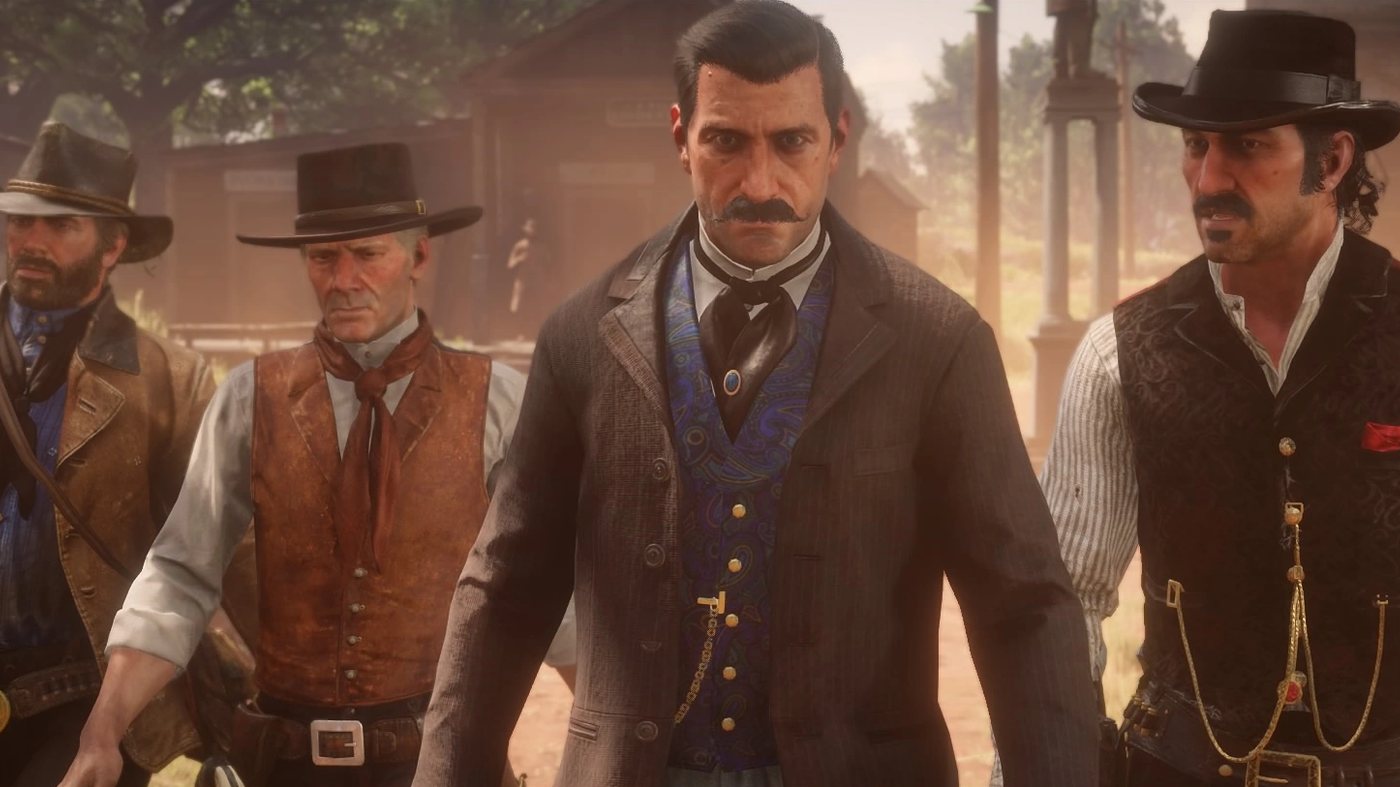 Arthur, Hosea, Trelawny and Dutch walking together