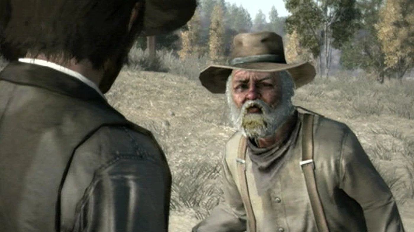 John facing Uncle outdoors