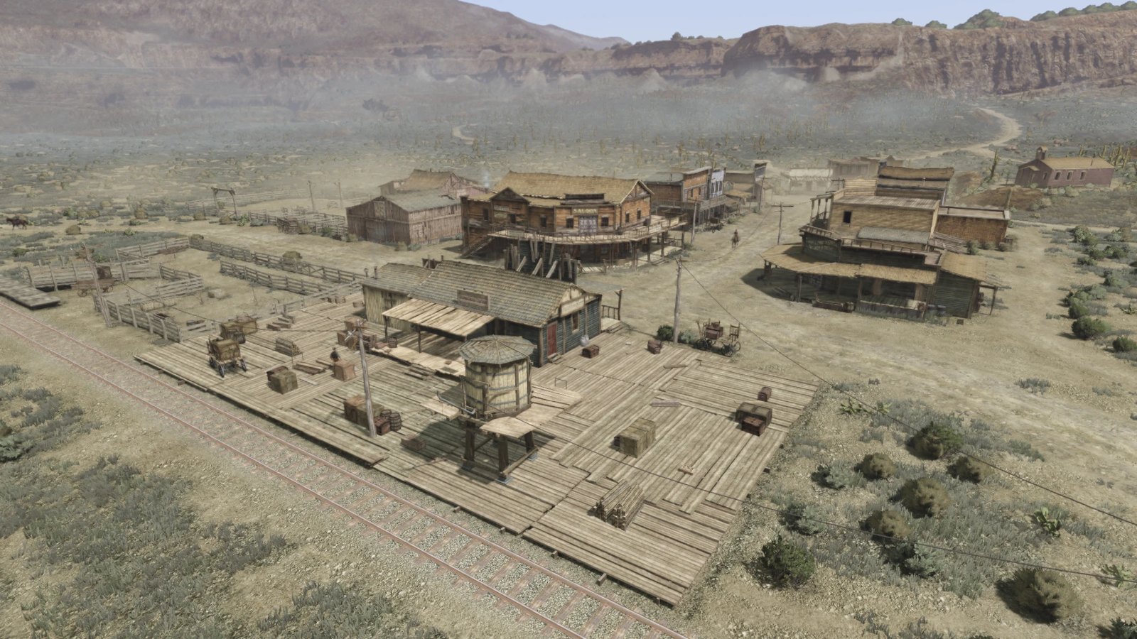 La ville d'Armadillo, dans le territoire de New Austin, dans Red Dead Redemption