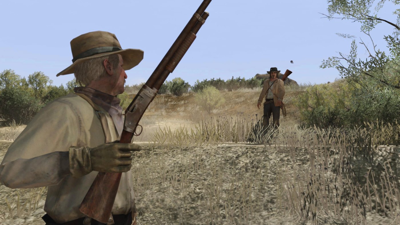 Jack Marston face à Edgar Ross lors du duel de 1914, au bord de la rivière