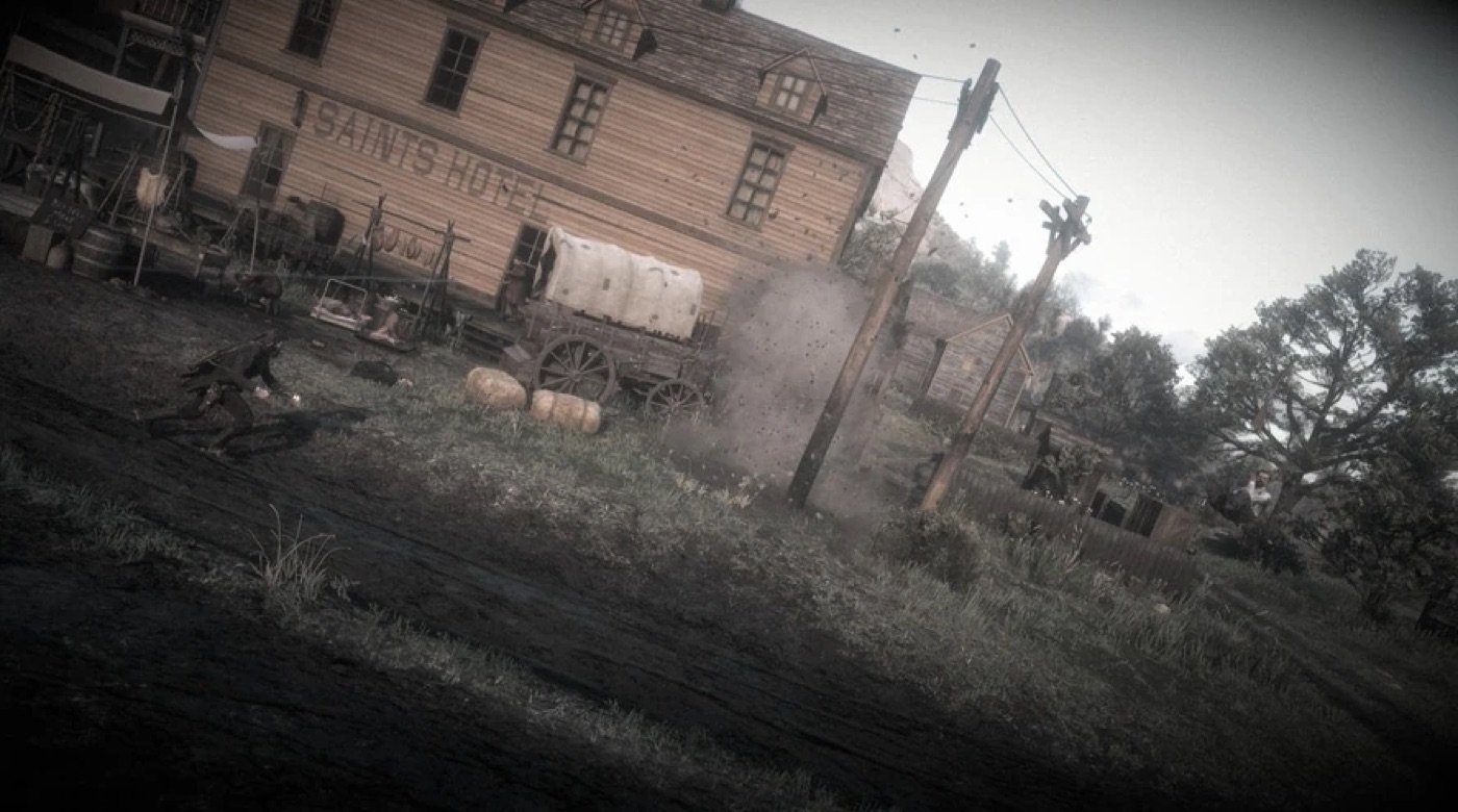 A brawl in the Valentine saloon in Red Dead Redemption 2